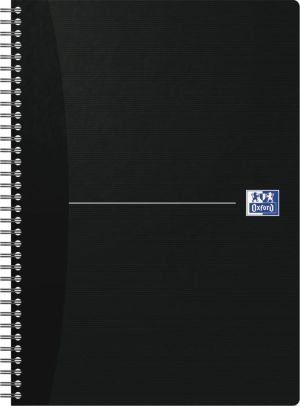 Oxford Office Essentials cahier &agrave; reliure spirale, 100 pages, ft A4, quadrill&eacute; 5 mm, couleurs assorties