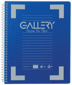 Gallery cahier &agrave; reliure spirale Traditional A5, 2 trous, lign&eacute;, couleurs assorties, 160 pages