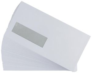 Gallery enveloppen ft 110 x 220 mm, venster links, stripsluiting, doos van 500 stuks
