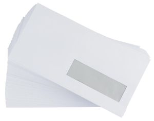 Gallery enveloppen ft 110 x 220 mm, venster rechts, stripsluiting, doos van 500 stuks