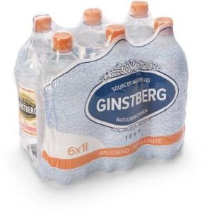 Ginstberg natuurlijk mineraalwater, bruisend, fles van 1 l, pak van 6 stuks