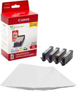 Canon photo value pack CLI-571XL, 375 - 895 foto's, OEM 0332C006, 4 kleuren