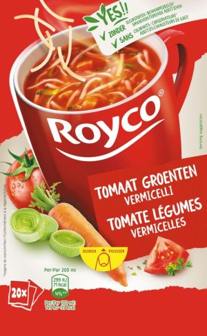 Royco Minute Soup tomaat groenten vermicelli, pak van 20 zakjes