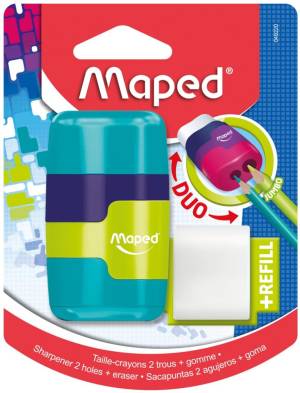 Maped potloodslijper + gom Connect Soft Touch, op blister