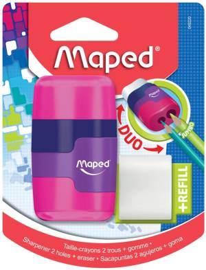 Maped potloodslijper + gom Connect Soft Touch, op blister