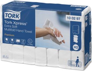 Tork Premium Xpress&reg; extra zachte handdoek XL, multifold, 2-laags, systeem H2, wit