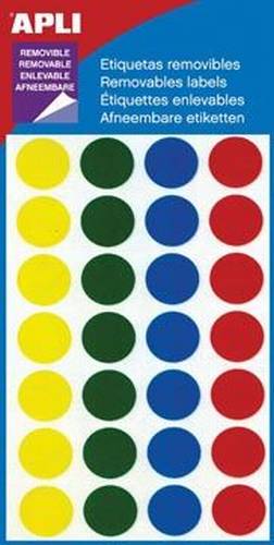 Apli verwijderbare etiketten cirkel 15 mm (b x h), 112 stuks