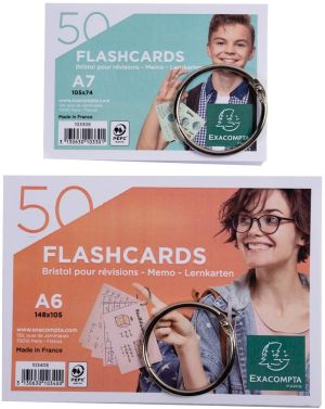 Exacompta gekleurde systeemkaarten, ft A7, gelijnd, pak van 50 stuks