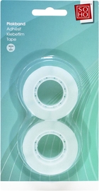 SOHO ruban adh&eacute;sif, 18 mm x 33 m, transparent, blister de 2 pi&egrave;ces