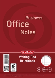 Herlitz bloc-notes, ft A5, 70 g/m&sup2;, 100 feuilles, quadrill&eacute; 5 mm