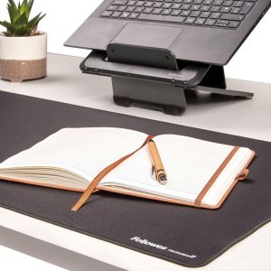 Fellowes Breyta bureauonderlegger en muismat, ft 80 x 40 cm, zwart
