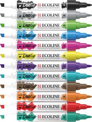 Talens Ecoline Duotip Brush pen, etui van 12 stuks, basis