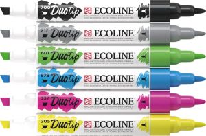 Talens Ecoline Duotip Brush pen, etui van 6 stuks, basis