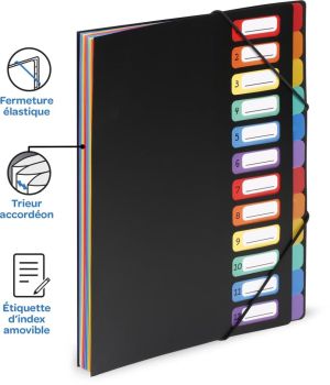Viquel Rainbow Class sorteermap, ft A4, met 12 vakken