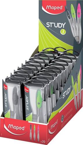 Maped passer Study,  2delige passerdoos met  1 passer Study en 1 kokertje potloodstiften