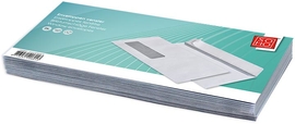 SOHO enveloppen, 110 x 220 mm (DL), stripsluiting, venster links, pak van 25 stuks
