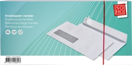 SOHO enveloppen, 110 x 220 mm (DL), stripsluiting, venster links, pak van 25 stuks