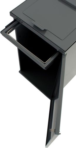 V-part modulaire afvalbak met deur en zakhouder 85 l, grijs