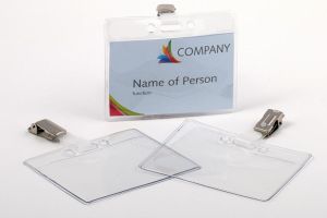 Europel badge met strip + clip, ft 90 x 60 mm