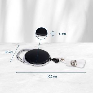 Europel afrolmechanisme met karabijnhaak en strip, zwart