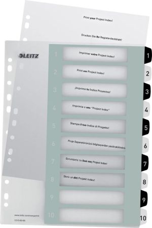 Leitz WOW printbare index, 10 tabs, zwart-wit