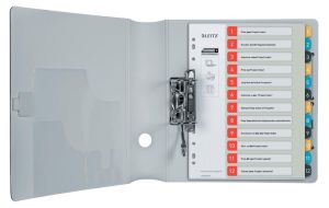 Leitz Cosy tabbladen, ft A4, 11-gaatsperforatie, PP, geassorteerde kleuren, set 1-12