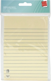 SOHO memoblok, 101 x 152 mm, 100 vel, gelijnd, geel, etui van 1 blok