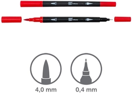 Creakit brushpen met fineliner, etui van 12 stuks in geassorteerde kleuren