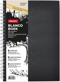 Creakit spiraalschrift Premium, ft A4, chamois papier van 140 g, 98 vel, blanco