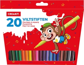 Creakit viltstift, geassorteerde kleuren, pak van 20 stuks
