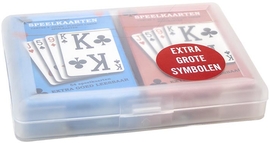 SOHO Premium Optivision speelkaarten, set van 2 stuks, rood en blauw