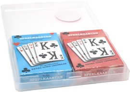 SOHO Premium Optivision speelkaarten, set van 2 stuks, rood en blauw
