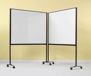Smit Visual whiteboard, emaille, magnetisch, verrijdbaar, 150 x 120 cm