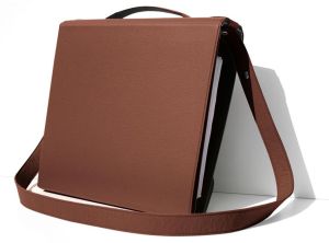 Yaka mappendrager, bruin leder