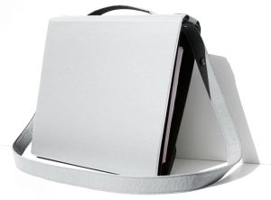 Yaka mappendrager, wit leder