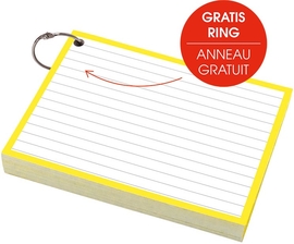 SOHO flashcard, gelijnd, ft A6, geel, pak van 50 vel