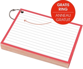 SOHO flashcard, gelijnd, ft A6, rood, pak van 50 vel