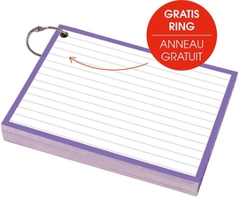 SOHO flashcard, gelijnd, ft A6, paars, pak van 50 vel