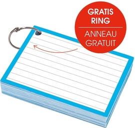 SOHO flashcard, gelijnd, ft A7, blauw, pak van 50 vel