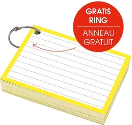 SOHO flashcard, gelijnd, ft A7, geel, pak van 50 vel