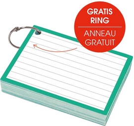 SOHO flashcard, gelijnd, ft A7, groen, pak van 50 vel