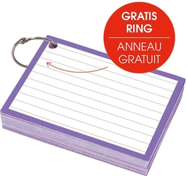 SOHO flashcard, gelijnd, ft A7, paars, pak van 50 vel