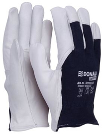 DONAU SAFETY gants de travail, blanc-bleu, L, taille 9