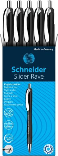 Schneider balpen Slider Rave, extra breed, blauwe inkt, zwart