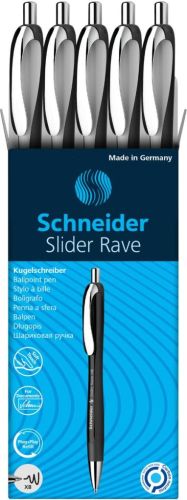 Schneider balpen Slider Rave, extra breed, blauwe inkt, wit/zwart