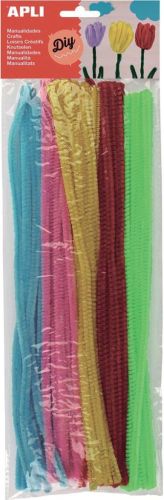 Apli chenilledraad, blister met 50 stuks in geassorteerde fluo kleuren