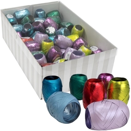Ruban cadeau, 5 mm x 20 m, metallique, couleurs assorties