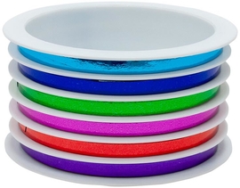 Ruban cadeau, 6 x 5 mm x 5 m, metallique, couleurs assorties