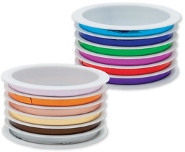 Ruban cadeau, 6 x 5 mm x 5 m, metallique, couleurs assorties