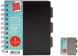 SOHO collegeblok Projectboek, A6, 120 vel, geassorteerde kleuren